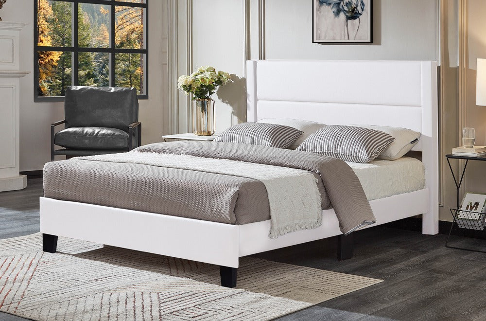 New Bliss White Queen Size Bed – Modern Luxury Bed Frame | Sleepcomfy Sleep comfy