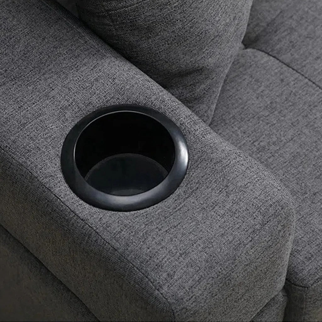 4 seater sectional in grey fabric