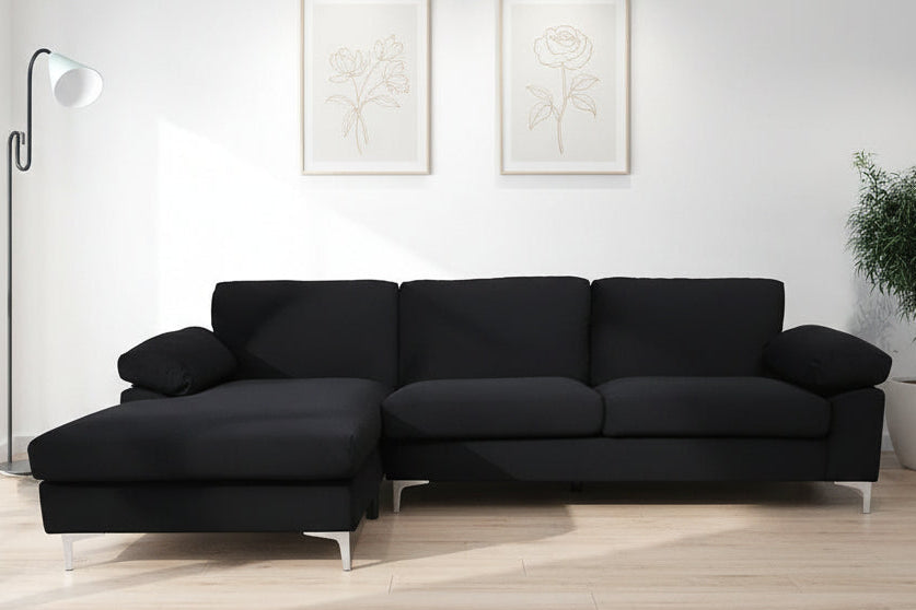 Modern Velvet Corner Sectional Sofa with Left Chaise