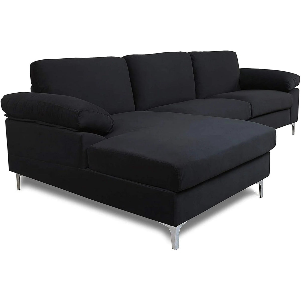 Modern Velvet Corner Sectional Sofa with Left Chaise