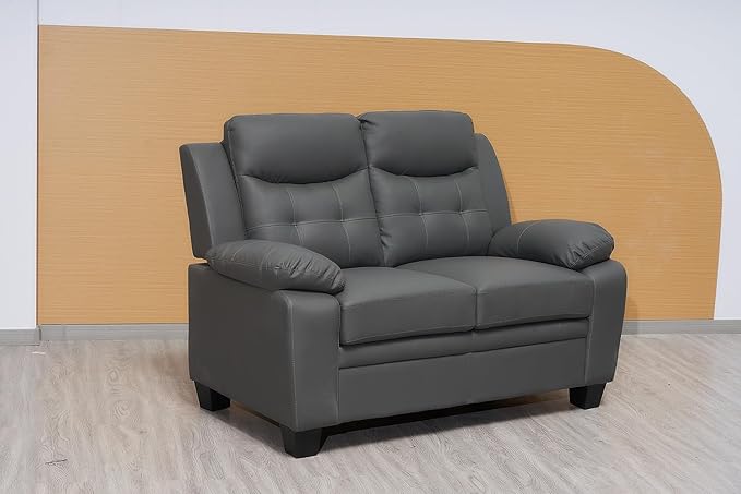 Grey Bonded leather 3+2+1 Seater sofas set for living room