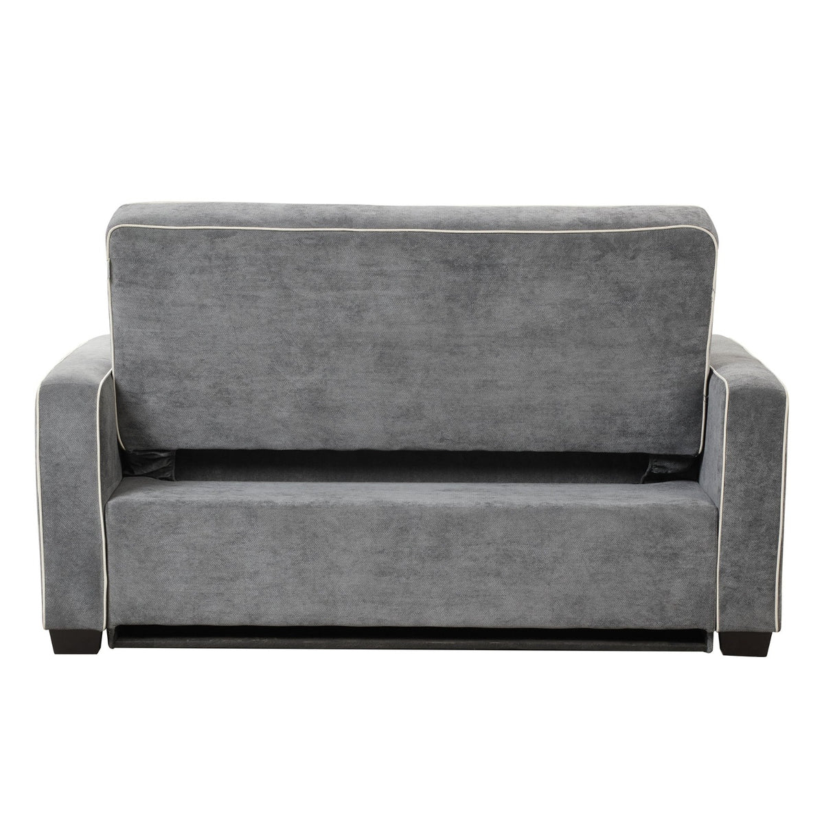 Grey Convertible Sofa Bed with Pull-Out Sleeper