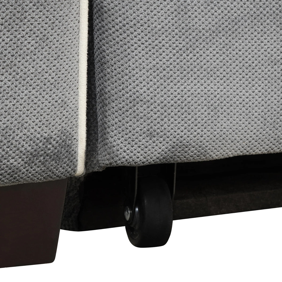 Grey Convertible Sofa Bed with Pull-Out Sleeper