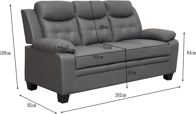 Grey Bonded leather 3+2+1 Seater sofas set for living room