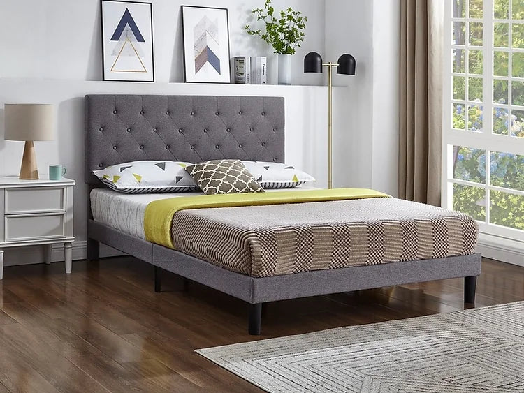 Dreamify-Grey Fabric Bed With Mattress 8"