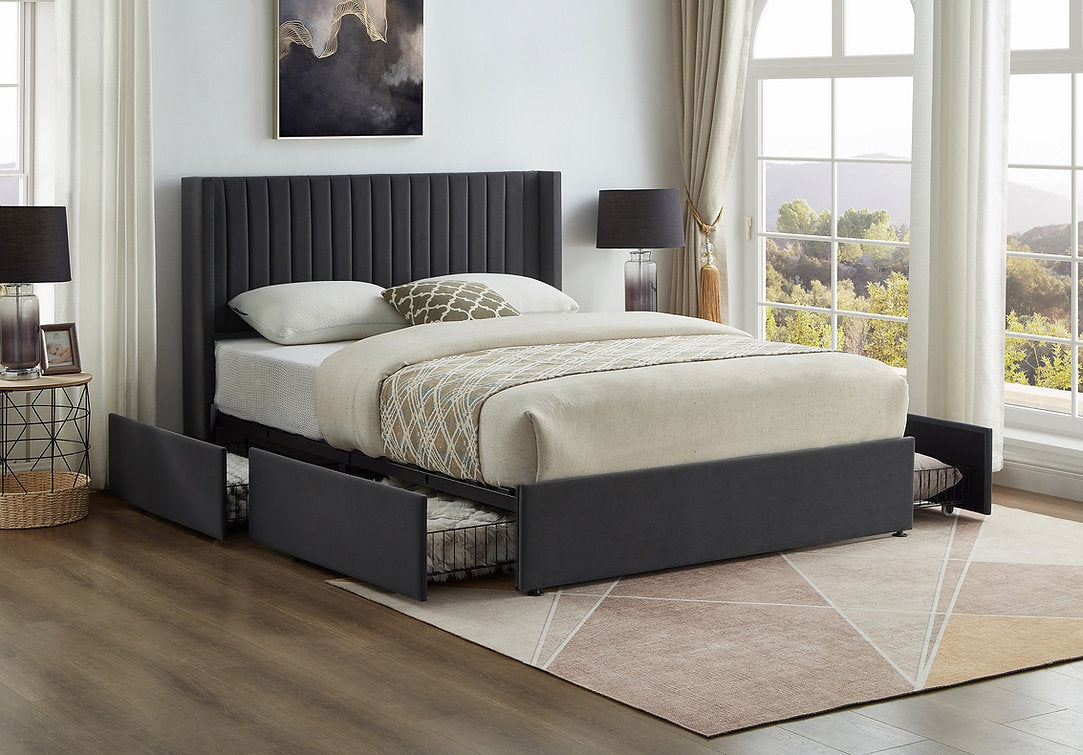 Drawer Bed Black – Modern Storage Bed Frame | SleepComfy