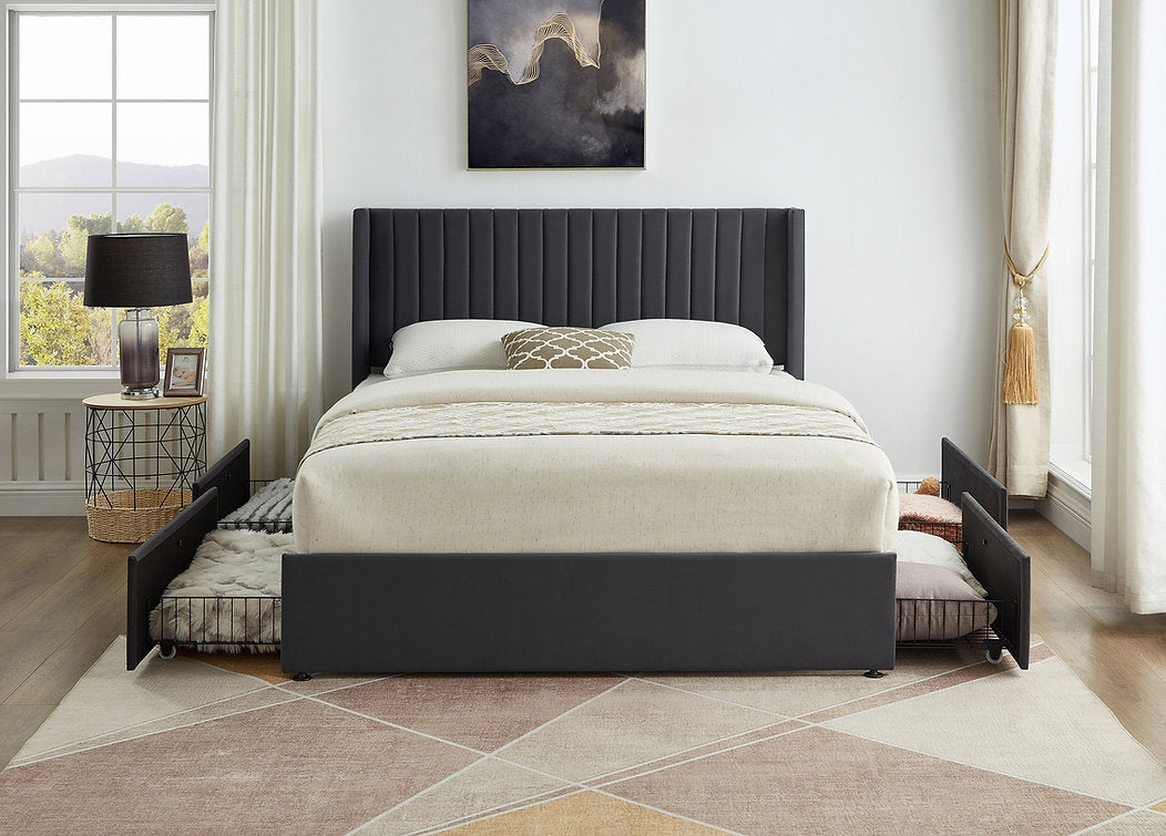 Drawer Bed Black – Modern Storage Bed Frame | SleepComfy